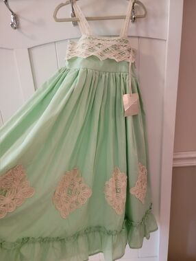 NWT Well Dressed Wolf Mint Green cream embroidered lace Daydream Maxi Dress Sz 4